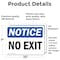 Signmission No Exit, 10 in W x Rectangle, Vinyl Decal OS-2PACK-NS-D-710-L-14530 - alternate 5